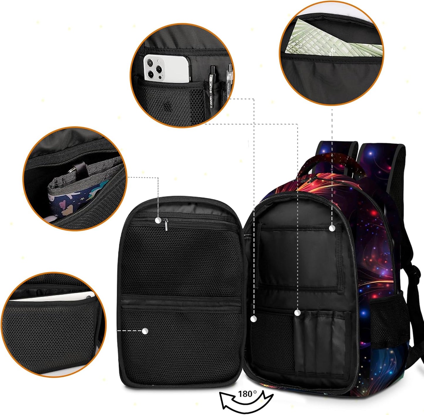 Game Backpack Set for Boys, Gaming Backpack 3 Pack, Boys Lunch Box, and Pencil Bag for Kids, 17"