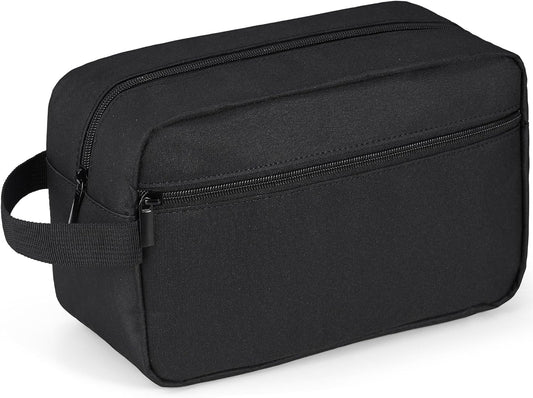 Elviros Travel Toiletry Bag for Women and Men,Lightweight Makeup Bag Hanging Dopp Kit with Shaving Compartment Cosmetic Organizer Small Tool Bag Travel Essentials(Large,Black)