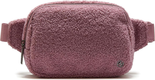 Pander Large 2L Fanny pack Everywhere Fleece Belt Bag for Women and Men with Adjustable strap Belt. (Purple Lavender)