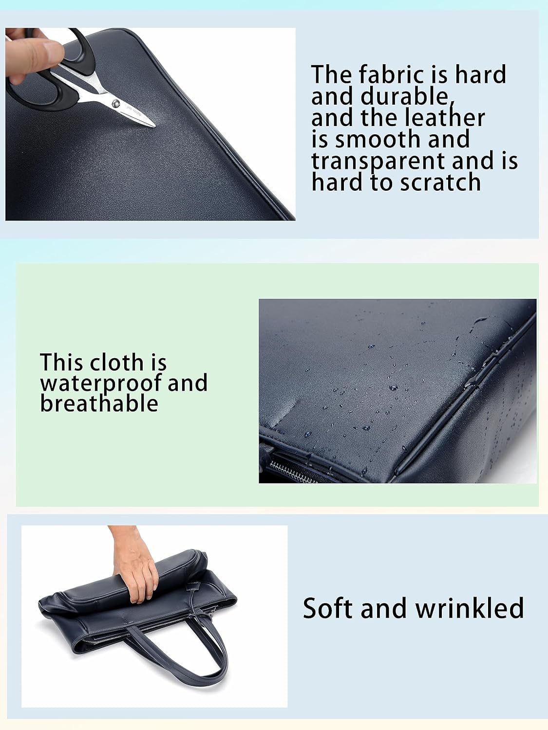 FSD.WG Men's Tote Bag,Business Bag, Leather Briefcase,Elegant Leather（PU）,Large Capacity,Black