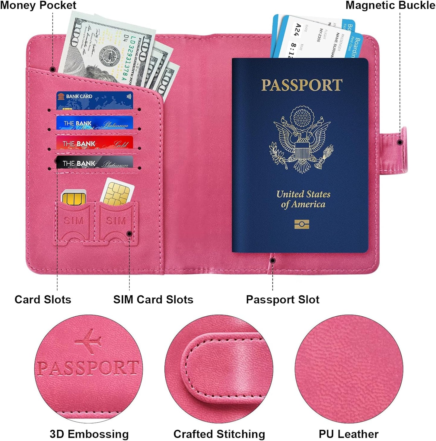 Herain Passport Holder for Travel Cruise Essentials, Passport Cover Wallet Case Women Men, RFID Passports Book Holders Travels Gifts Must Haves Accessories