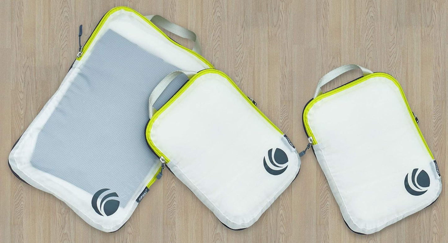 Cipway Compression Packing Cubes Set, Ultralight Expandable Travel Packing Organizers for Carry on Luggage (White 3pcs)