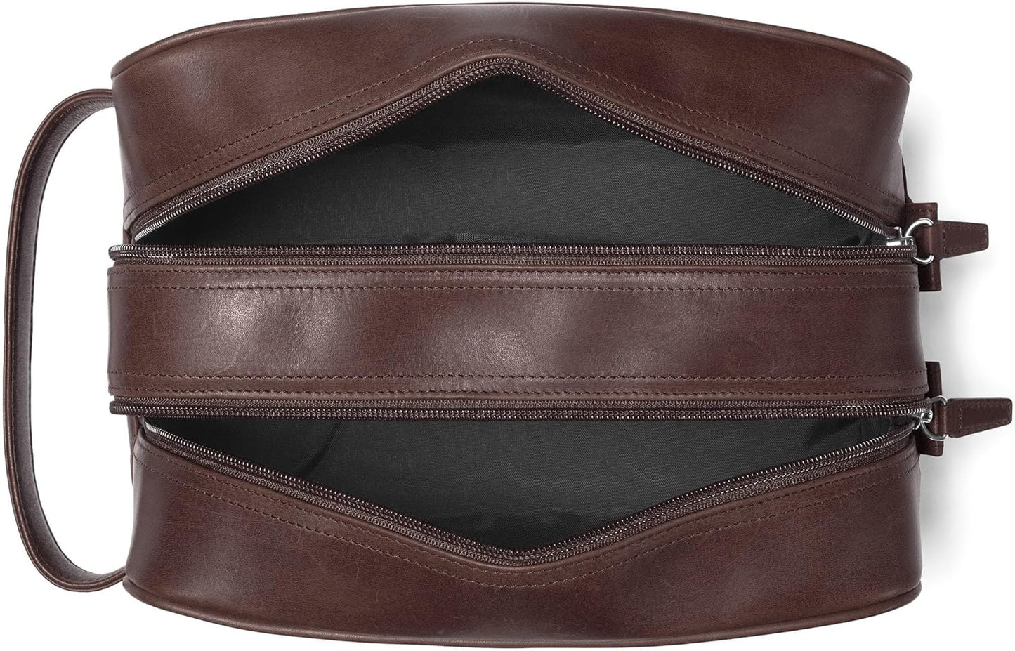 Leatherology Premium Mahogany Double Zip Toiletry Bag