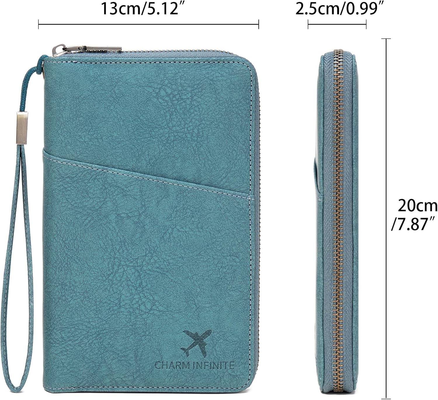 Family Passport Holder Wallet RFID Blocking Zippered Passport Wallet,Women and Men Travel Wallet