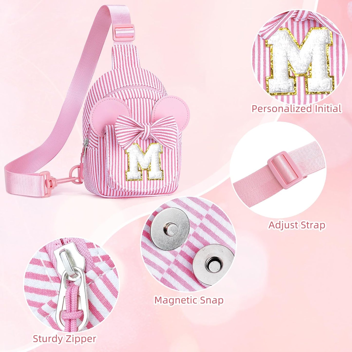 YOOLIFE Crossbody Bags for Girl Kid, Girls Kids Birthday Gifts Monogram Sling Bags for Kid Girls