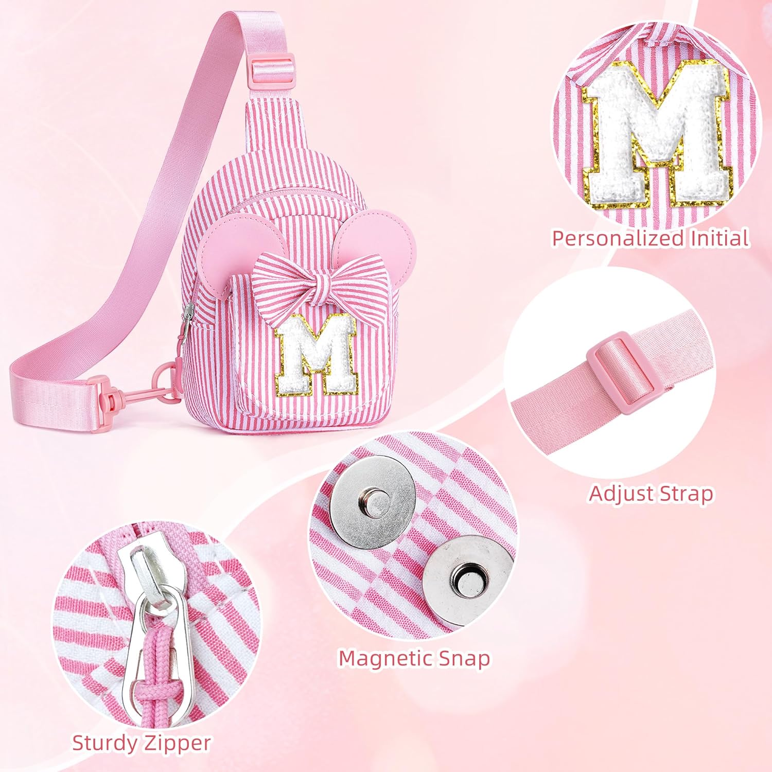 YOOLIFE Crossbody Bags for Girl Kid, Girls Kids Birthday Gifts Monogram Sling Bags for Kid Girls