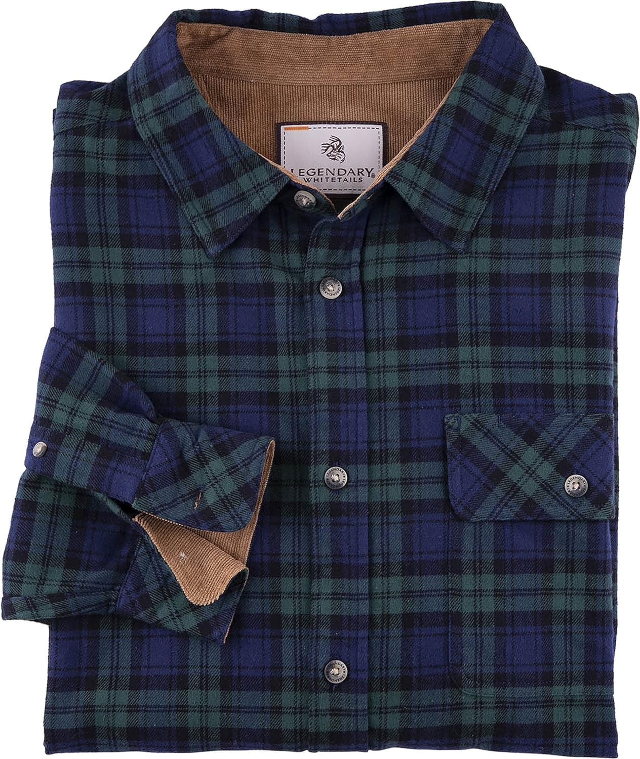 Legendary Whitetails Men's Flannel Shirt Long Sleeve Button Down 100% Cotton