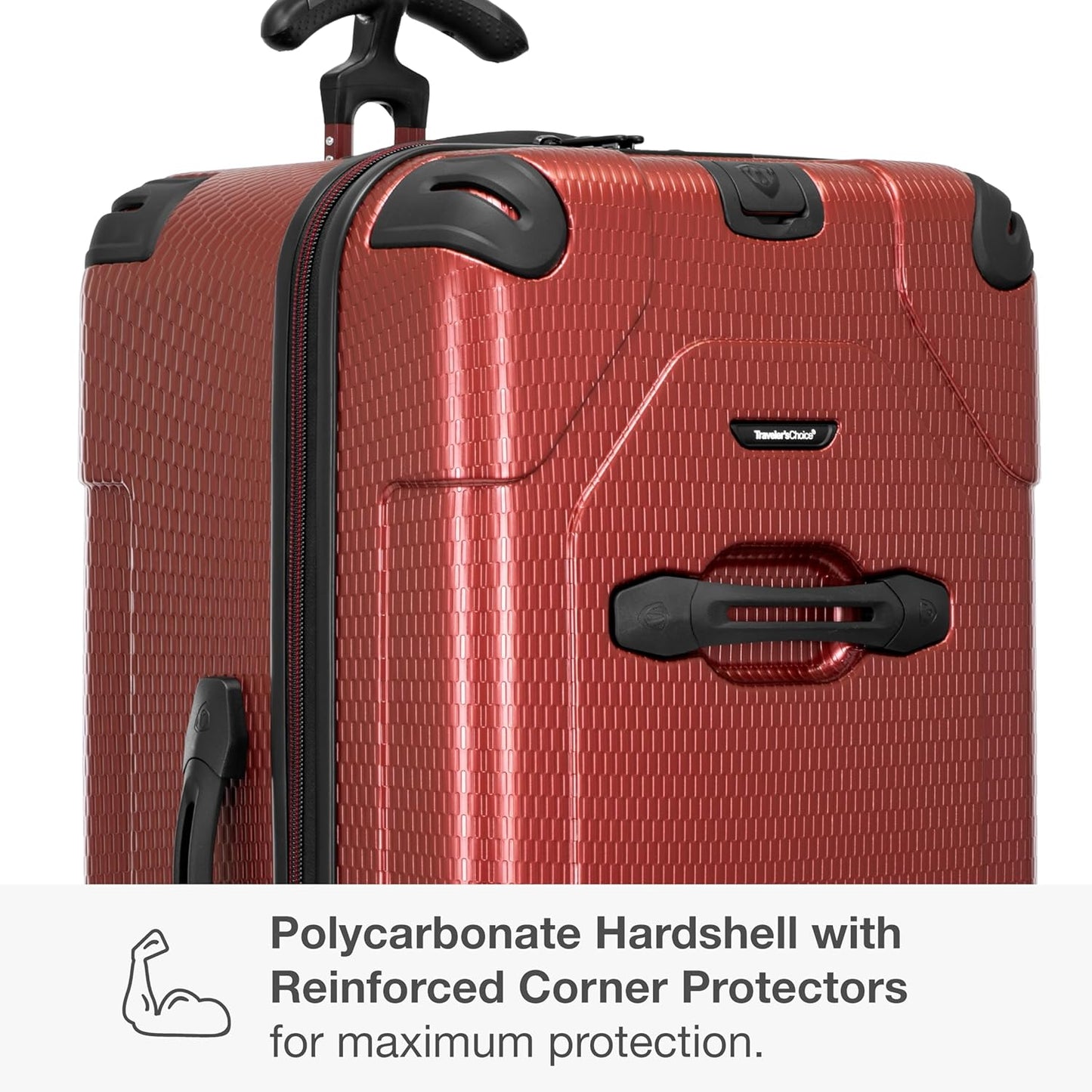 Traveler's Choice Maxporter II 30" Hardside Spinner Trunk Luggage, TSA Lock, Red