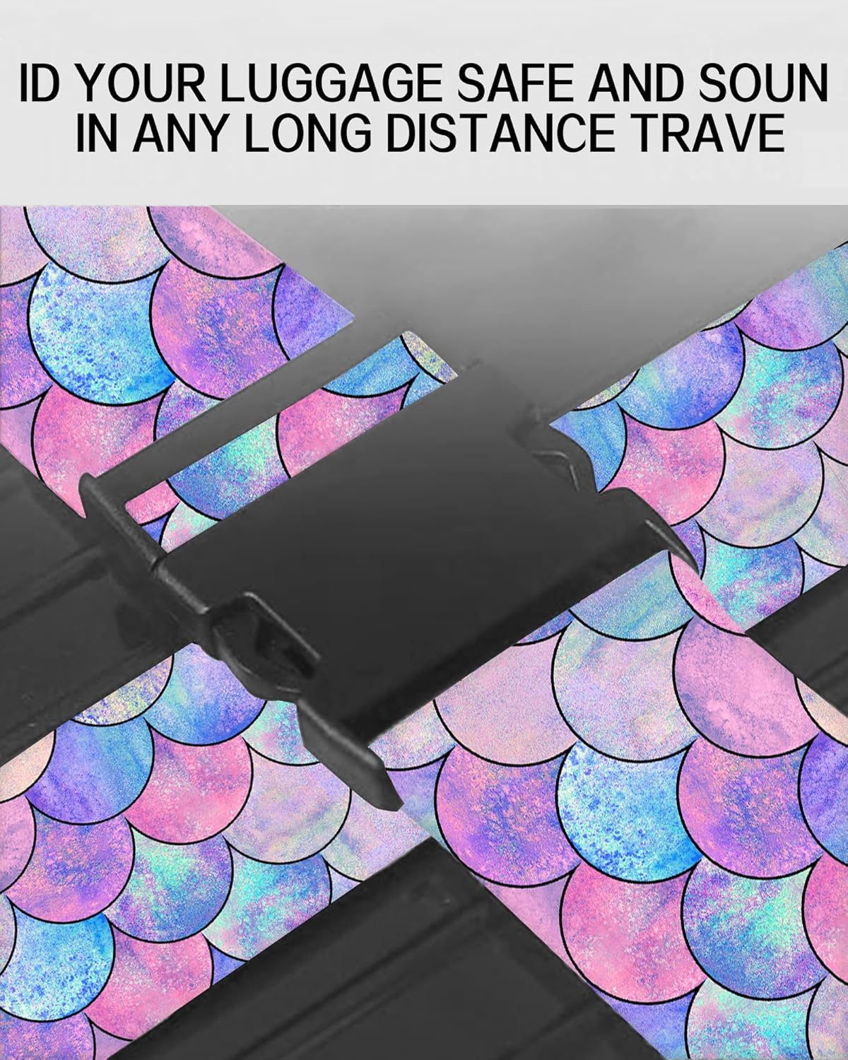 Luggage Straps for Suitcases, Adjustable Travel Belt, Durable Wide Luggage Strap, Cute Suitcase Strap Identifiers with Buckle, Bag Straps for Luggage, Cute Colorful Shell