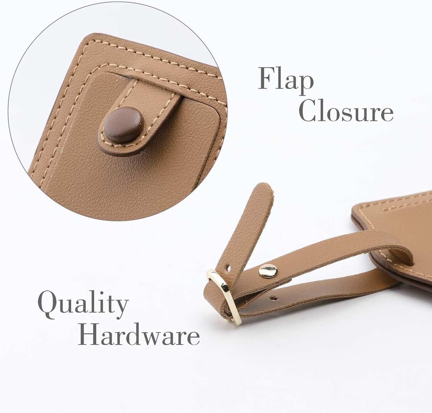 Jagucho Leather Luggage Tags for Men Women-Luggage Tags for Suitcases-Baggage Bag Tag Suitcase Labels ID Tags with Full Back Privacy Cover for Carnival Cruise Ships, Travel Tags