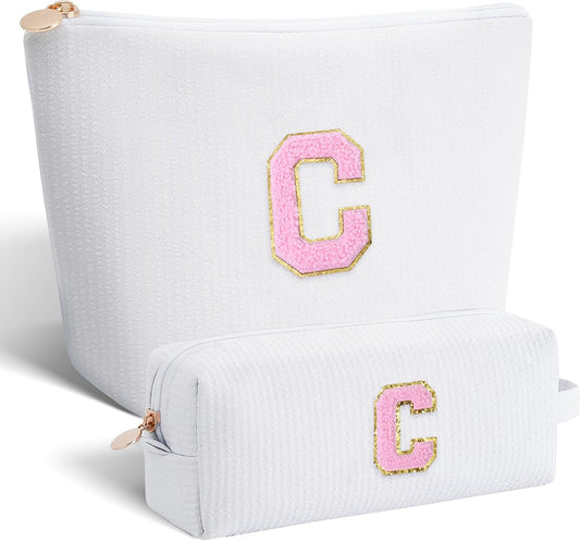 Customized Mothers Day Gifts - Birthday Gift for Mom,Gifts From Daughter,Mother in Law Gifts,Mama Gift Idea,Makeup Bag Set Cosmetic Bag - White,C