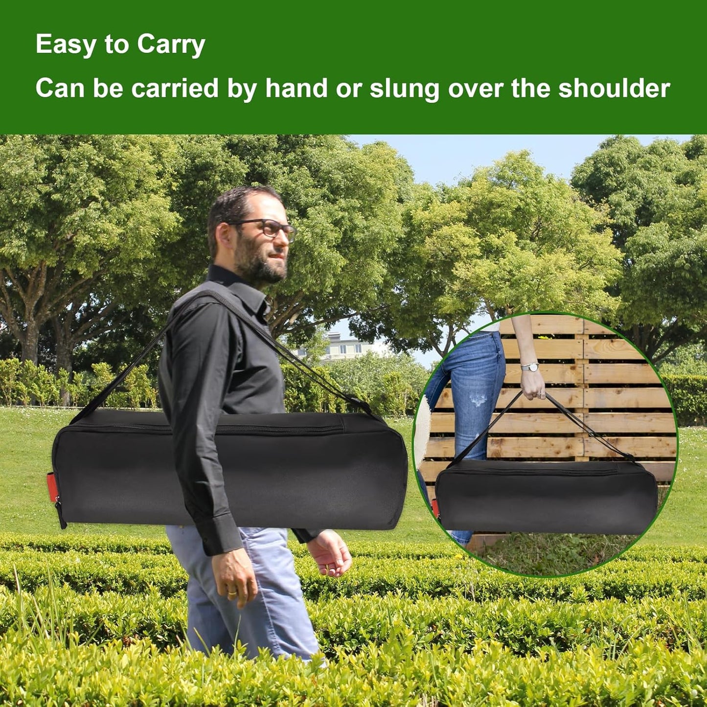 Grill Tool Organizer, BBQ Tool Storage Bag - 20" Heavy-Duty Storage Bag Waterproof 600D Oxford, Folding Design Gift for Camping, Tailgates, Outdoor BBQ Parties (20" Lx6 Wx5 H)