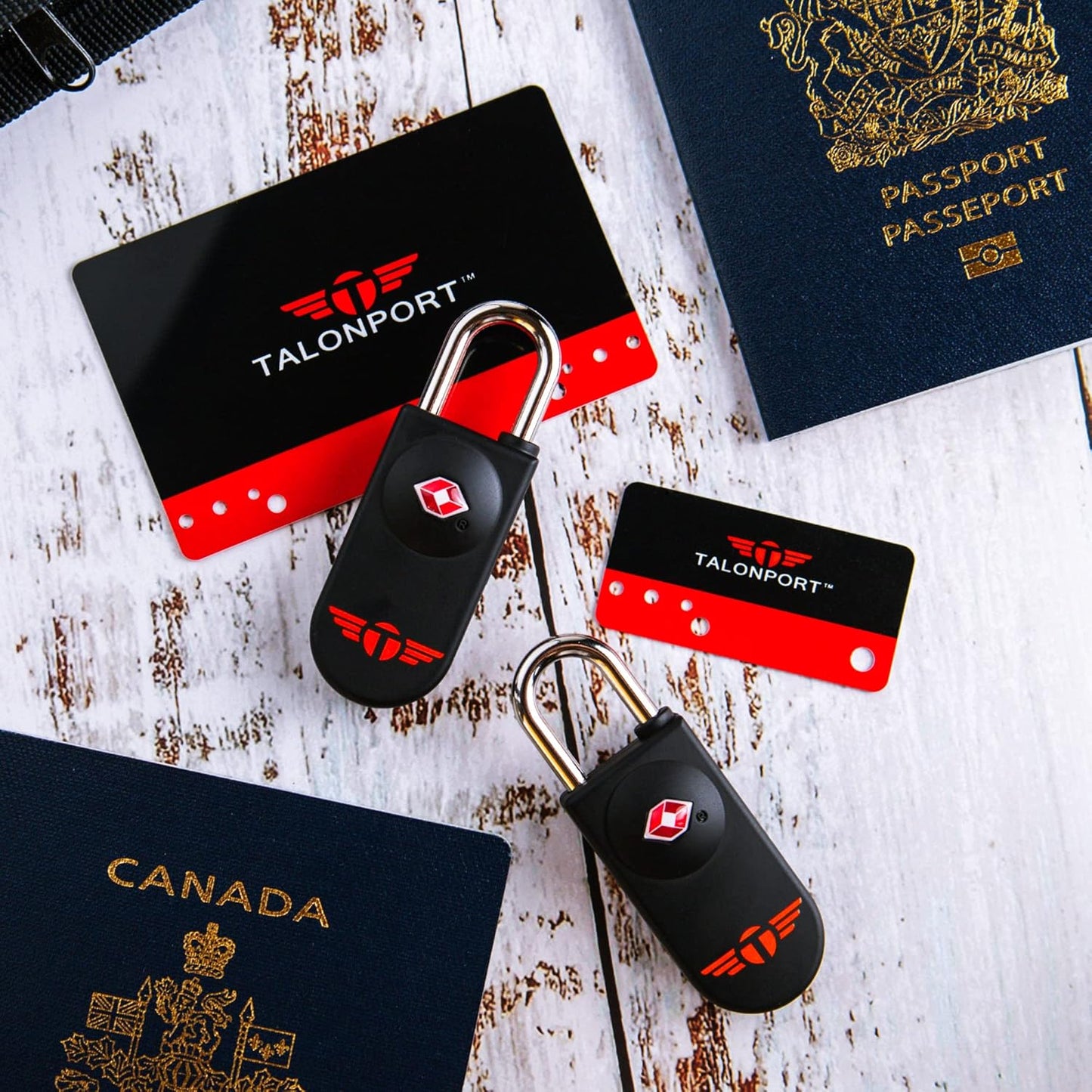 TSA Locks for Luggage – Keyless Luggage Locks TSA Approved, No Combination Needed, Lifetime Card Keys, Durable Metal Suitcase Lock for Travel Essentials & Checked Bags (Black, Four Pack)