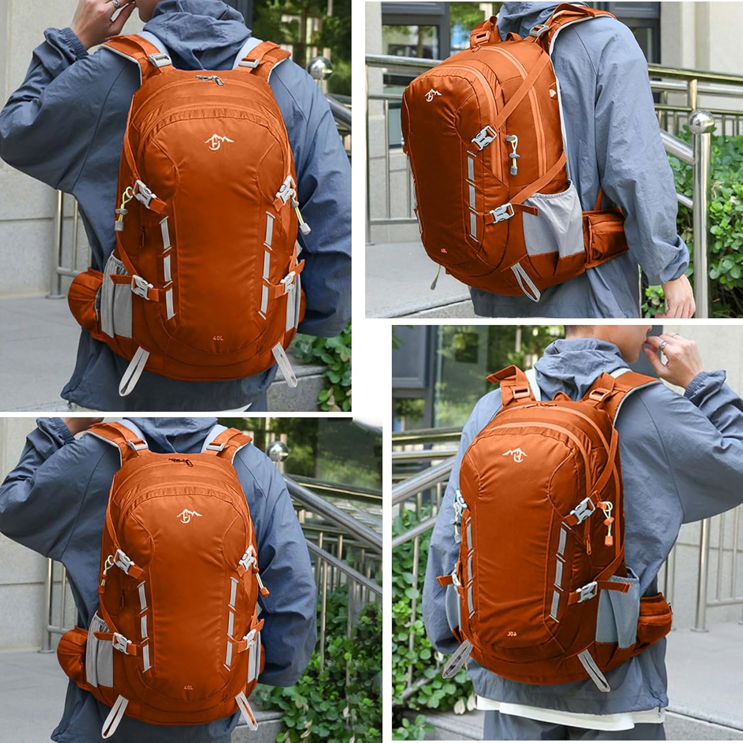Long Keeper 40L Hiking Backpack Camping Daypack with Waterproof Rain Cover Lightweight Outdoor