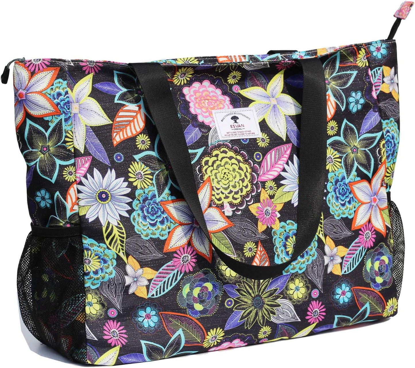 LARGE BEACH BAG Water Resistant Lightweight 20 inch Women Oversize Tote Bag for Gym Beach Travel Pool Yoga Nurse