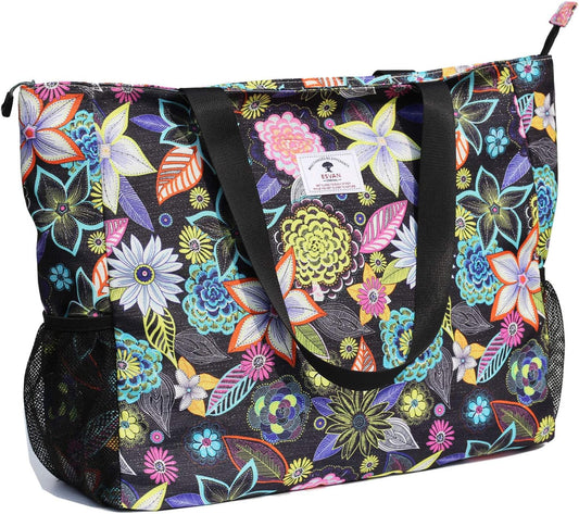LARGE BEACH BAG Water Resistant Lightweight 20 inch Women Oversize Tote Bag for Gym Beach Travel Pool Yoga Nurse