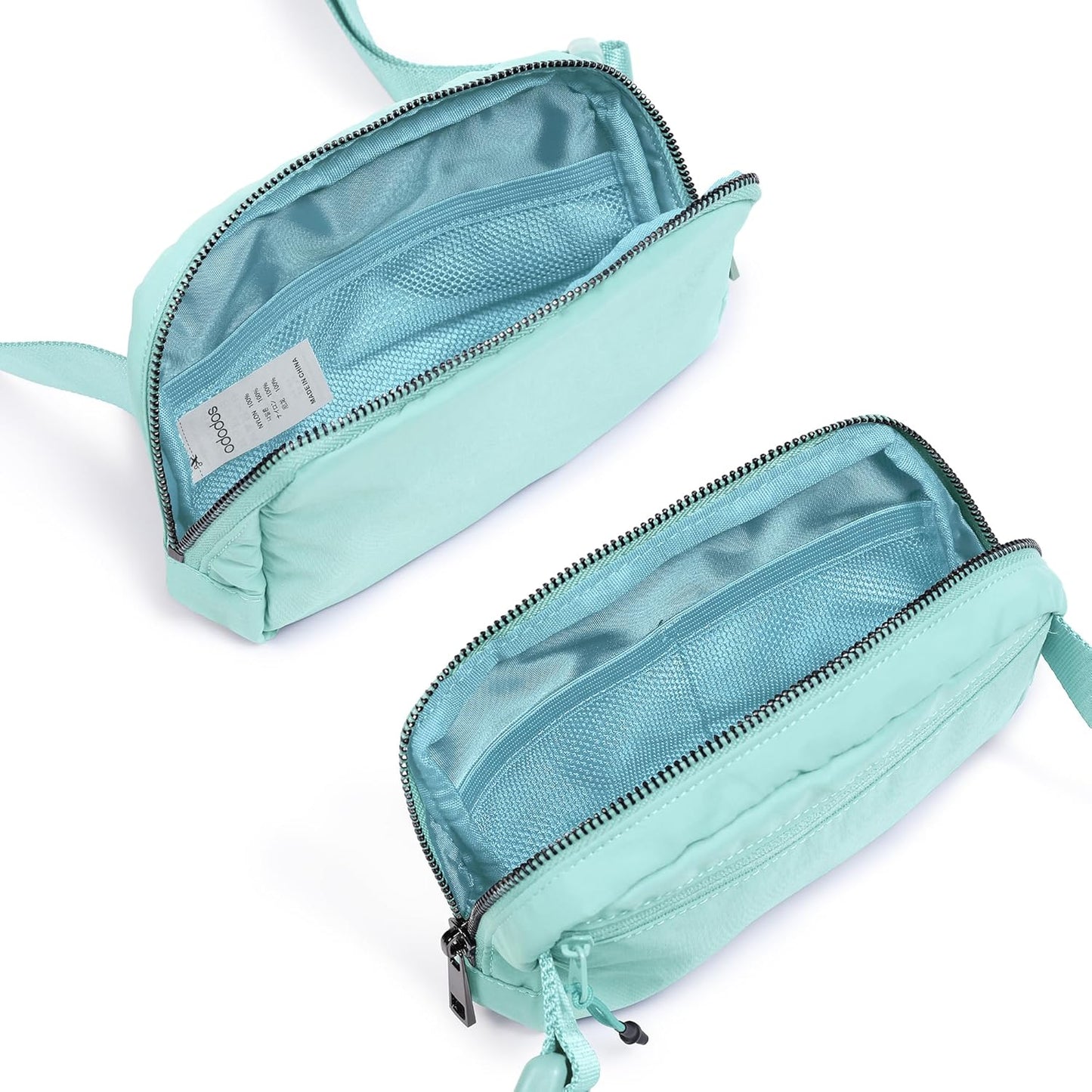ODODOS Unisex Mini Belt Bag with Adjustable Strap Small Fanny Pack for Workout Running Traveling Hiking, Icing Blue