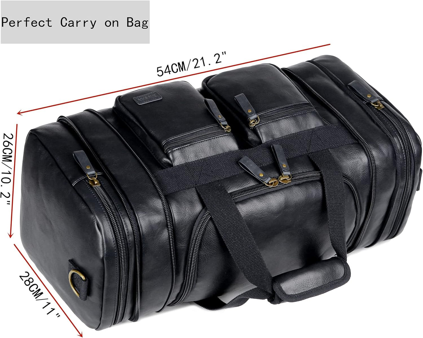 Vegan Leather Travel Duffel Weekender Bag Carry on Overnight Bag Sports Duffel bag For men and Women HB-21