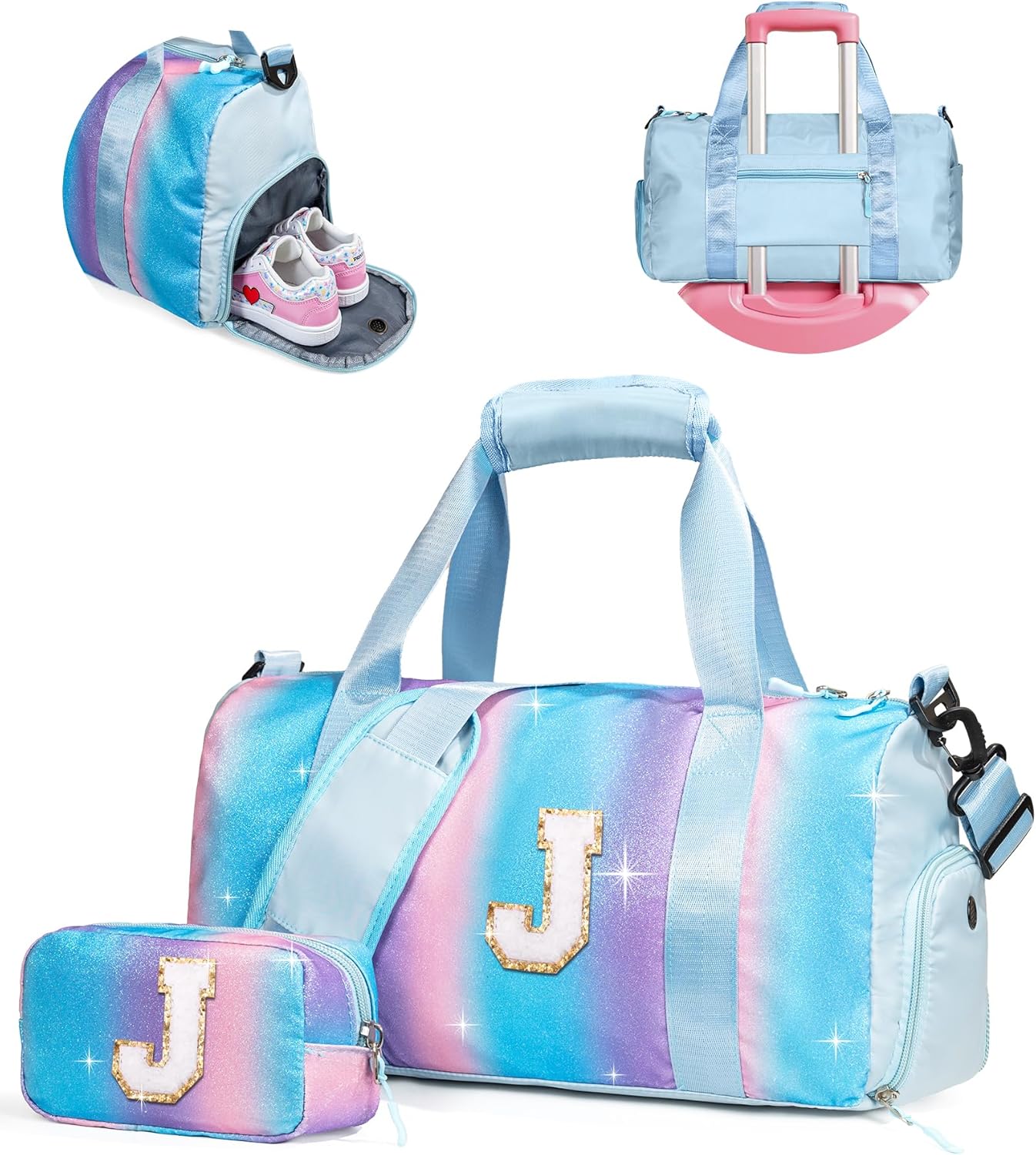 Gifts for Niece-Girl Gym Bag with Shoe Compartment, Kid Personalized Weekender Overnight Bags
