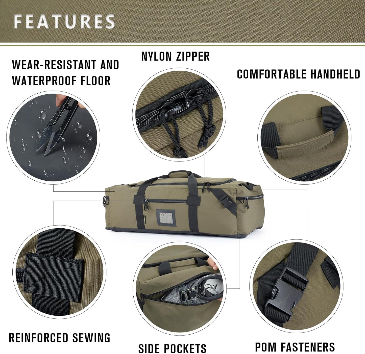 86l Large Duffel Bag For Travel, Gym & Sports - Water Repellent Polyester, Hidden Straps, Shoe Compartment - Perfect Luggage Duffle Bag Or Backpack For Men & Women