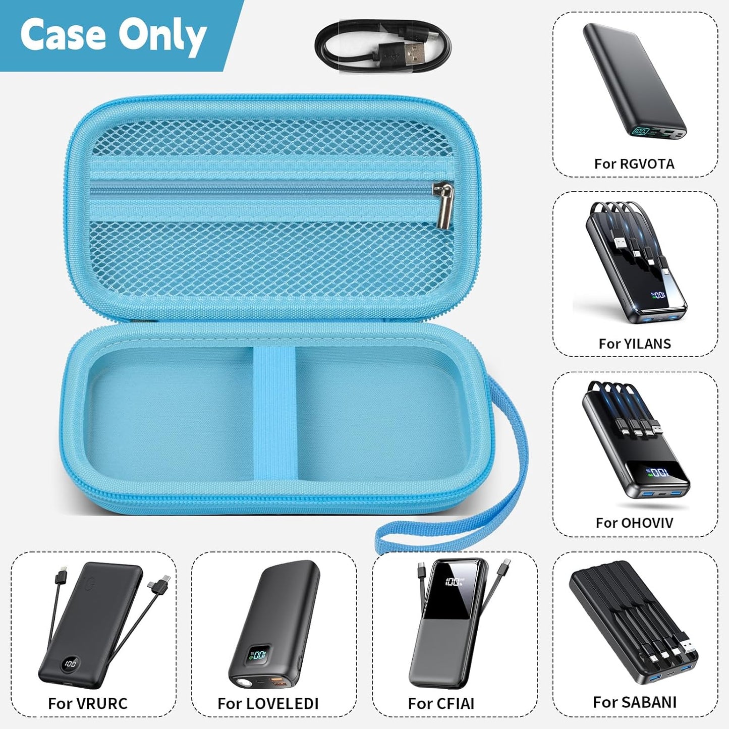 ANKHOH Portable Bank Charger Case for OHOVIV for SABANI for Charmast for VRURC for YILANS for CFIAI for LOVELEDI for RGVOTA for Miday for RONEGN for POIYTL for IAPOS Fast Charging Battery(Blue)