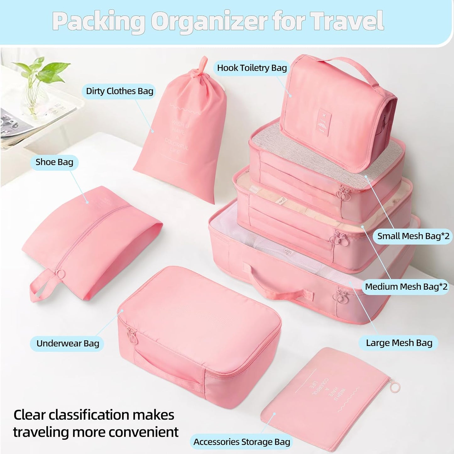 10 Pcs Set Packing Cubes - Travel Packing Organizers, Expandable Suitcase Organizer, Luggage