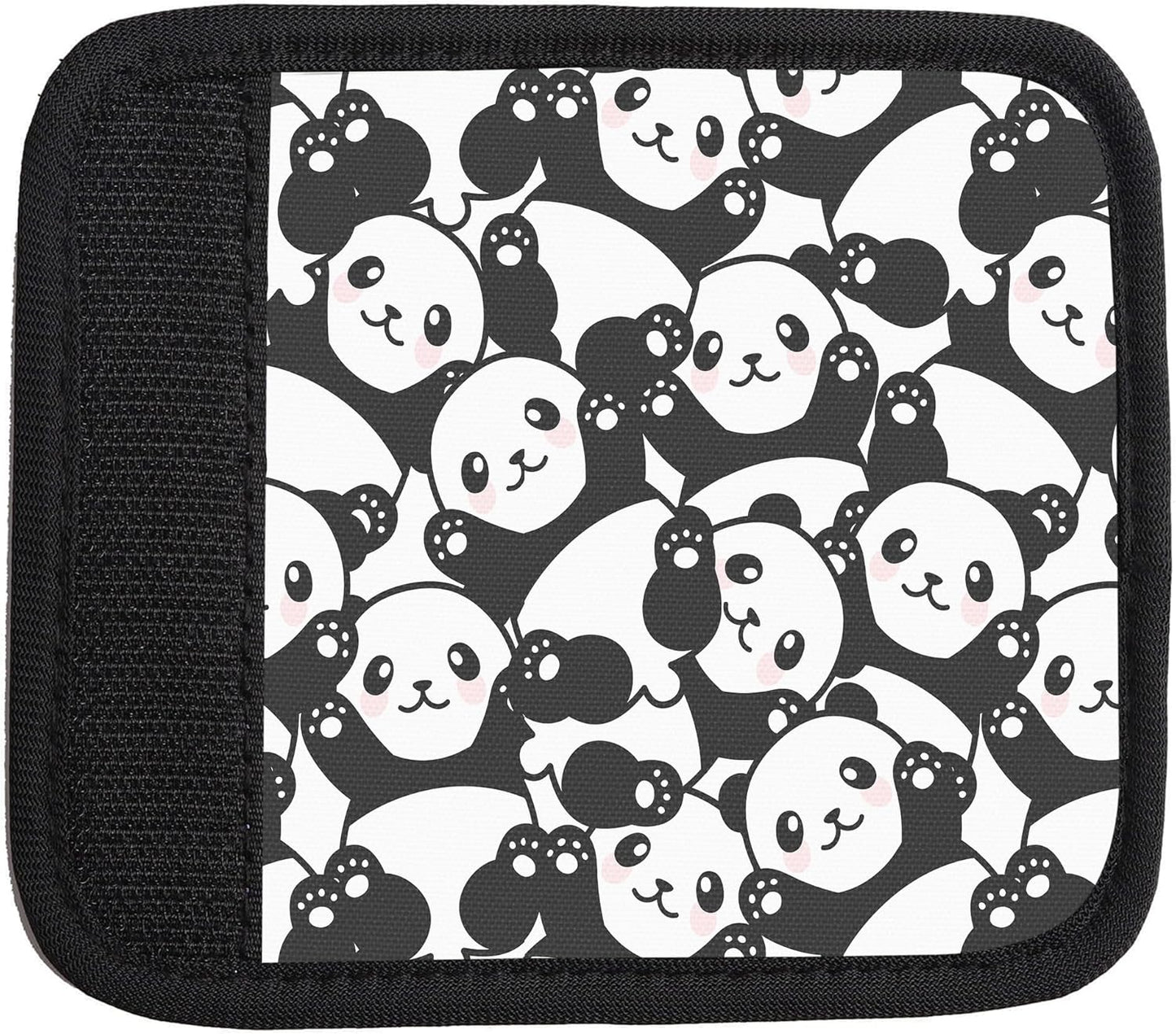 2 Pack Luggage Handle Wrap Travel Tags - Set of Luggage Tags for Suitcases, Identifiers, Marker, and Handle Covers - Cruise Accessories and Travel Gifts（Cute Panda