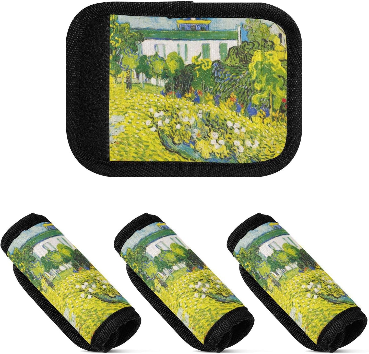 2Pcs Luggage Handle Wrap Suitcase Identifier Handle Covers Tags Soft Travel Bags Luggage Handle Gripper Accessories for Airplane Flying Village Vango