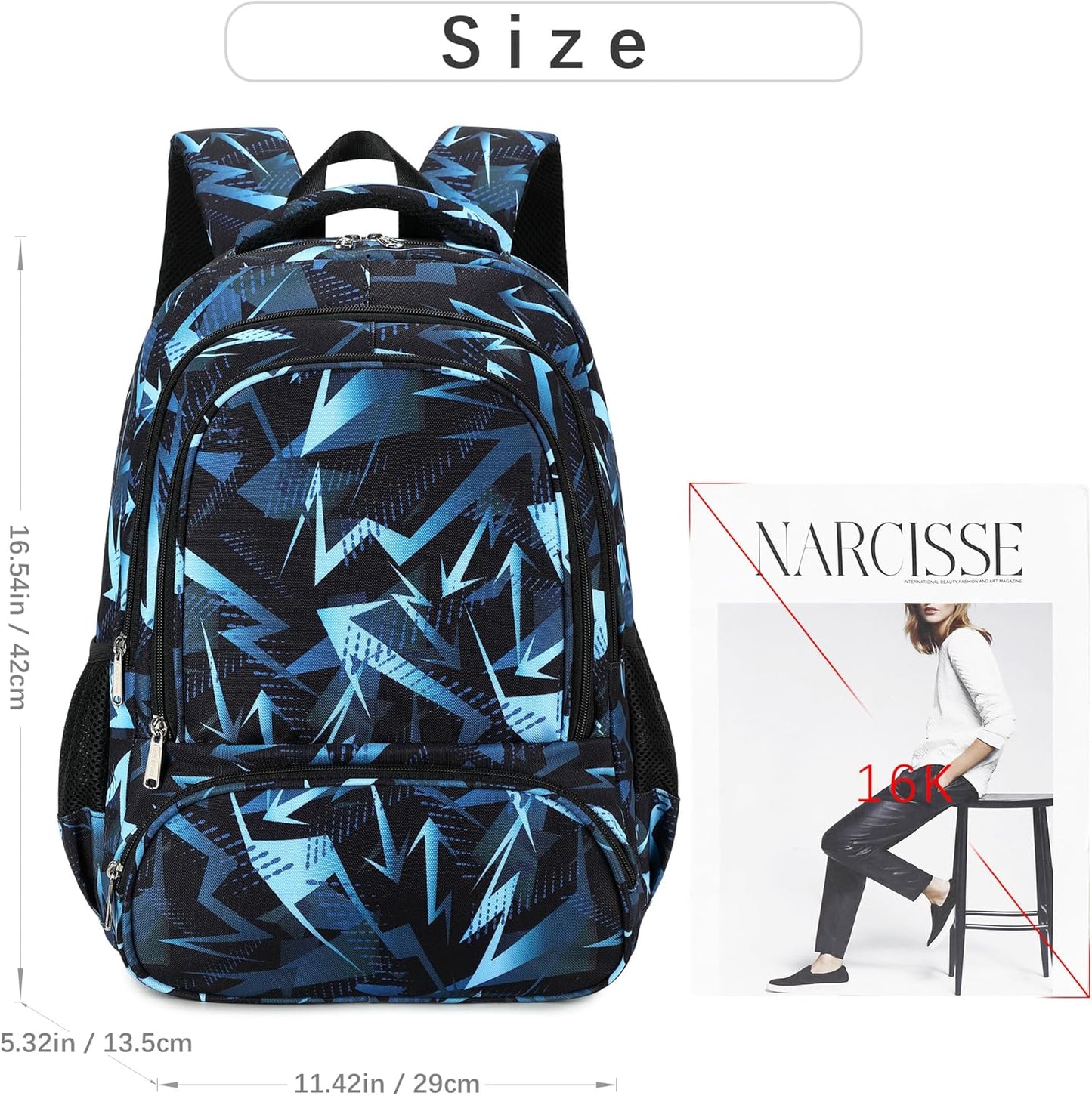 abshoo Lightweight Kids Backpack For School Boys Bookbag Kindergarten Elementary School Bags (Geometry Black-A)