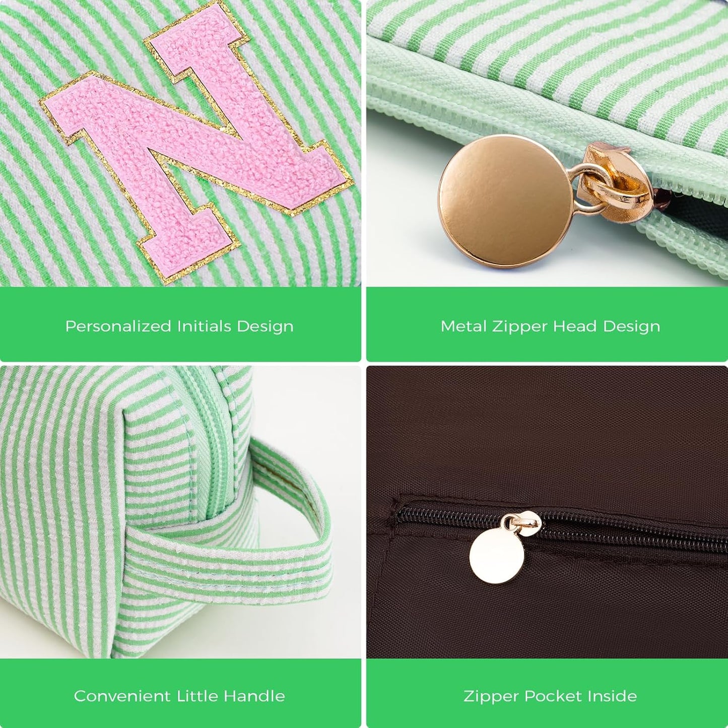 Personalized Makeup Bag for Women Girls - Fashion Cosmetic Bag Trendy Travel Toiletry Bag with