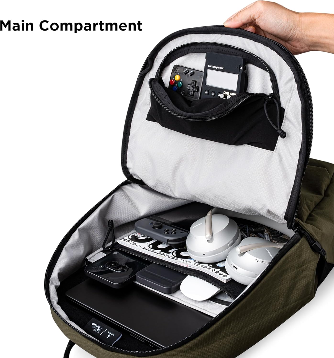 ALPAKA Bravo Backpack 23L - Laptop Backpack Fits 16 Inch Computers, Water Bottle Holders, Fleece Lined Protection, Business Commuter Bag, Weatherproof Green Axoflux Material