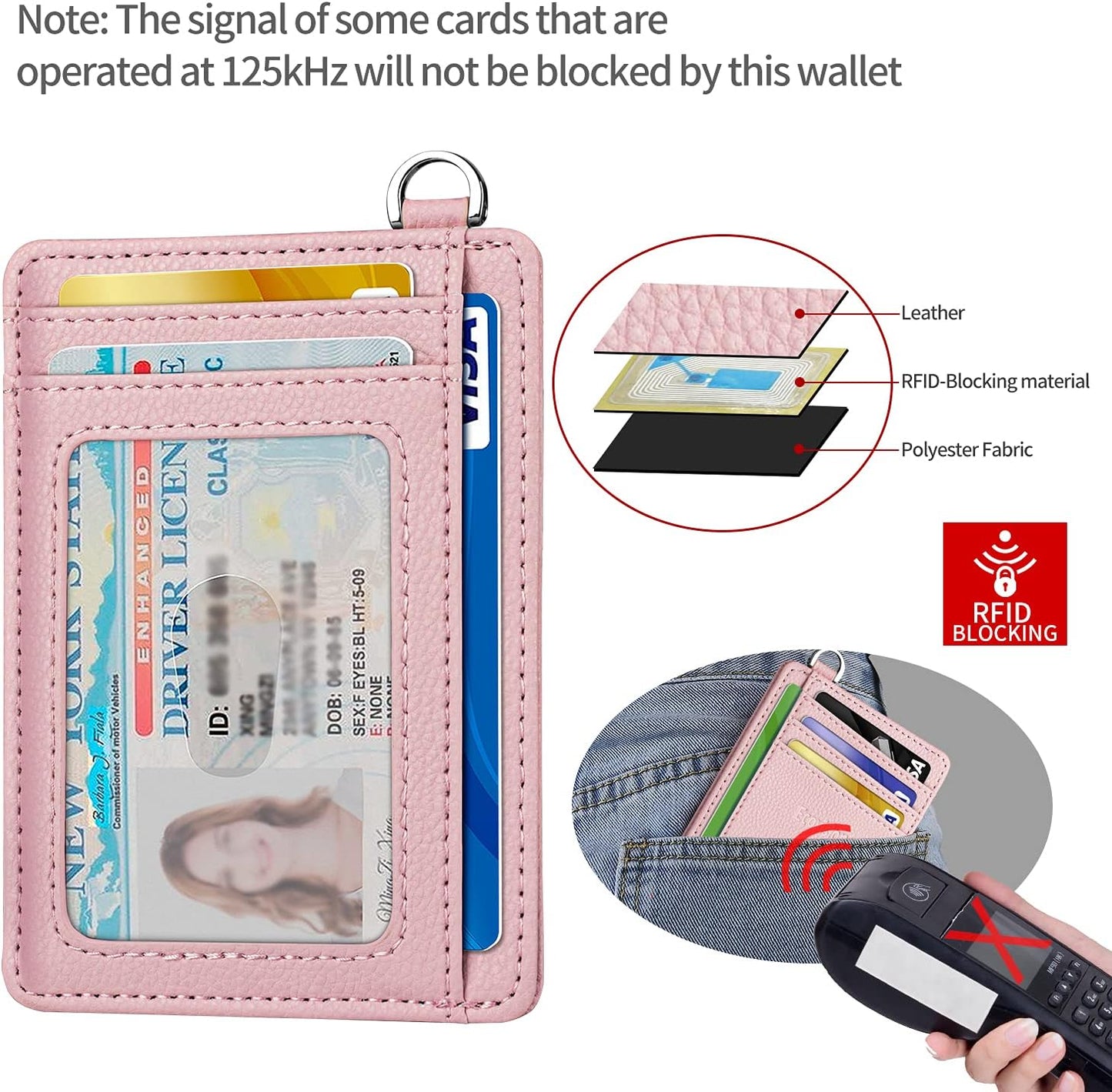 EcoVision Slim Minimalist Front Pocket Wallet, RFID Blocking Credit Card Holder Wallet with Detachable D-Shackle for Men Women