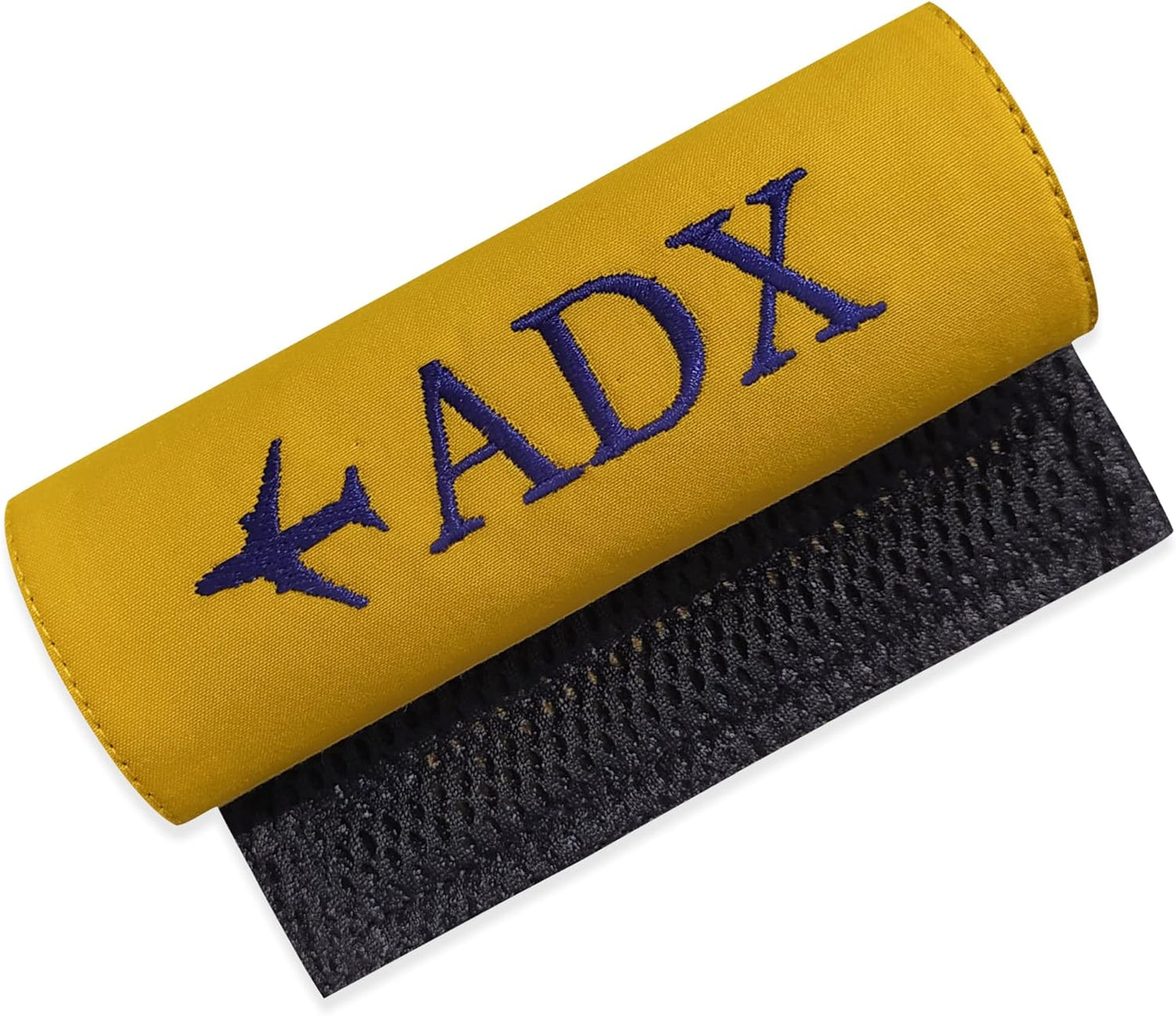 Personalized Luggage Handle Wrap Finder | Custom Embroidered Icon Monograms or Short Text ID Tag | Cover Identifier Marker for Suitcase or Bag | Grips Accessories for Travel by ACORD EU (Yellow)