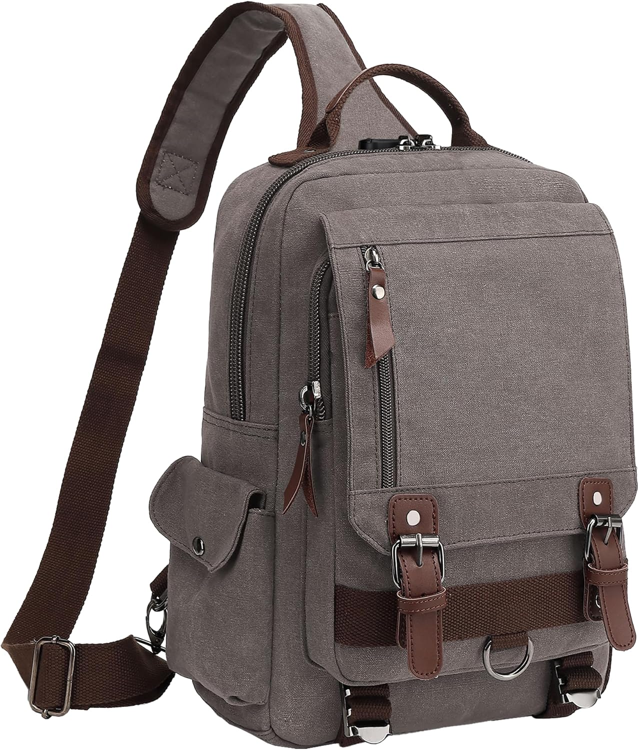 BASICPOWER Laptop Sling Bag for Men Women, Sling Backpack Crossbody Bag Fits 14 inch Computer with USB Port Anti-theft