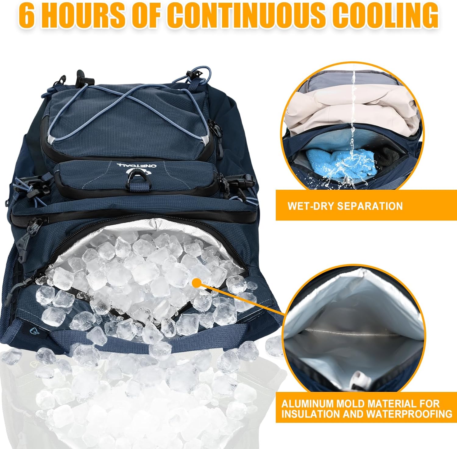 Hydration Backpack 22L, Hiking Backpack with 2L Leakproof Bladder, Sewn-in Rain Cover, Insulated