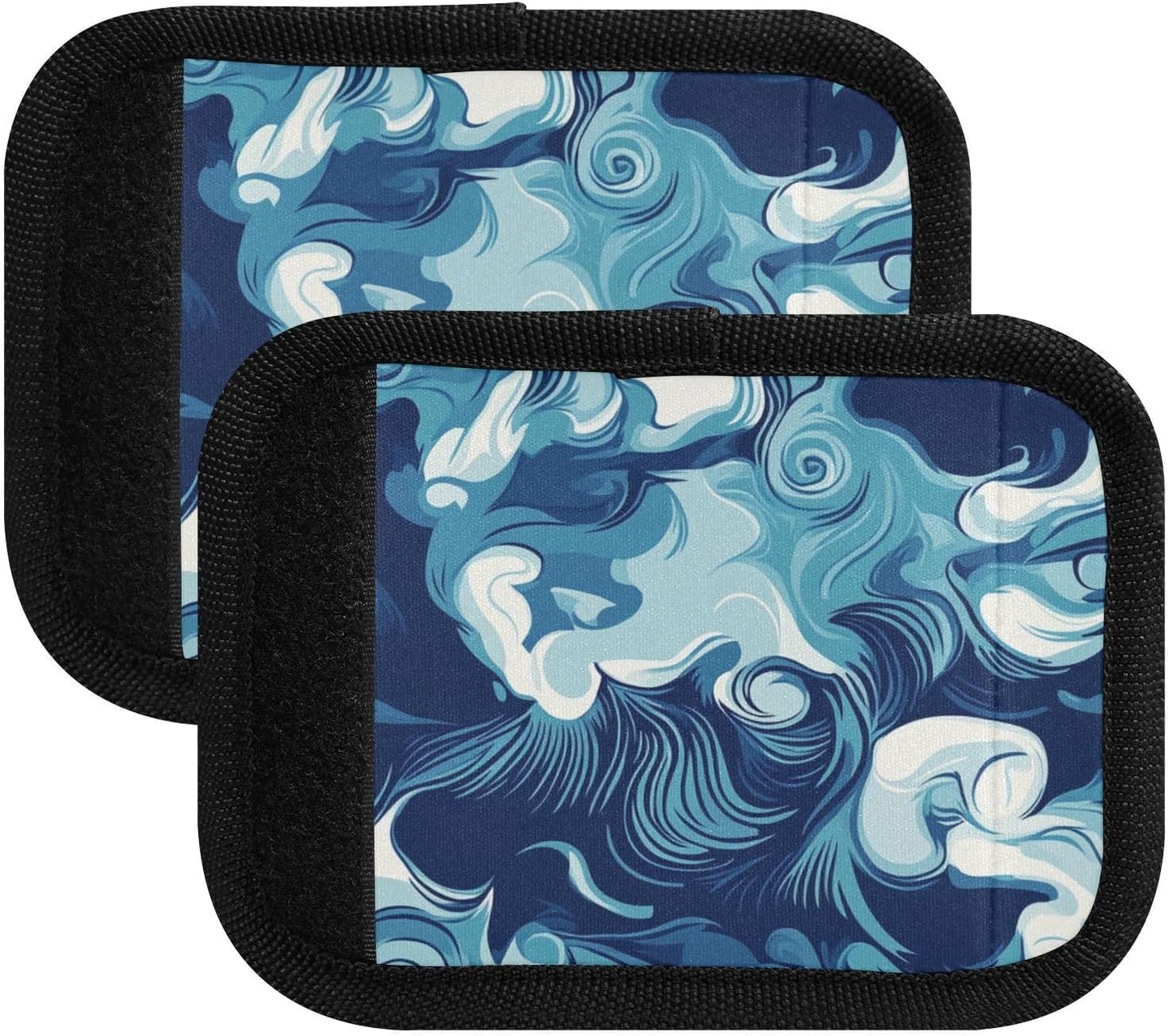 Blue Wave 4 Pack Luggage Handle Wraps Covers for Suitcase Identifiers Bag Tags Travel Accessories