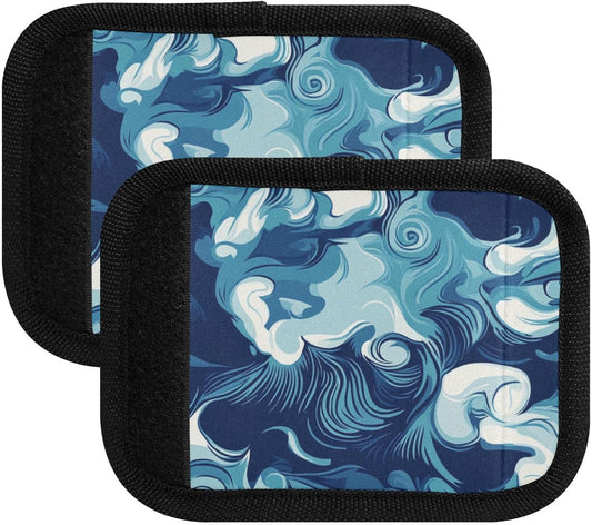 Blue Wave 2 Pack Luggage Handle Wraps Covers for Suitcase Identifiers Bag Tags Travel Accessories