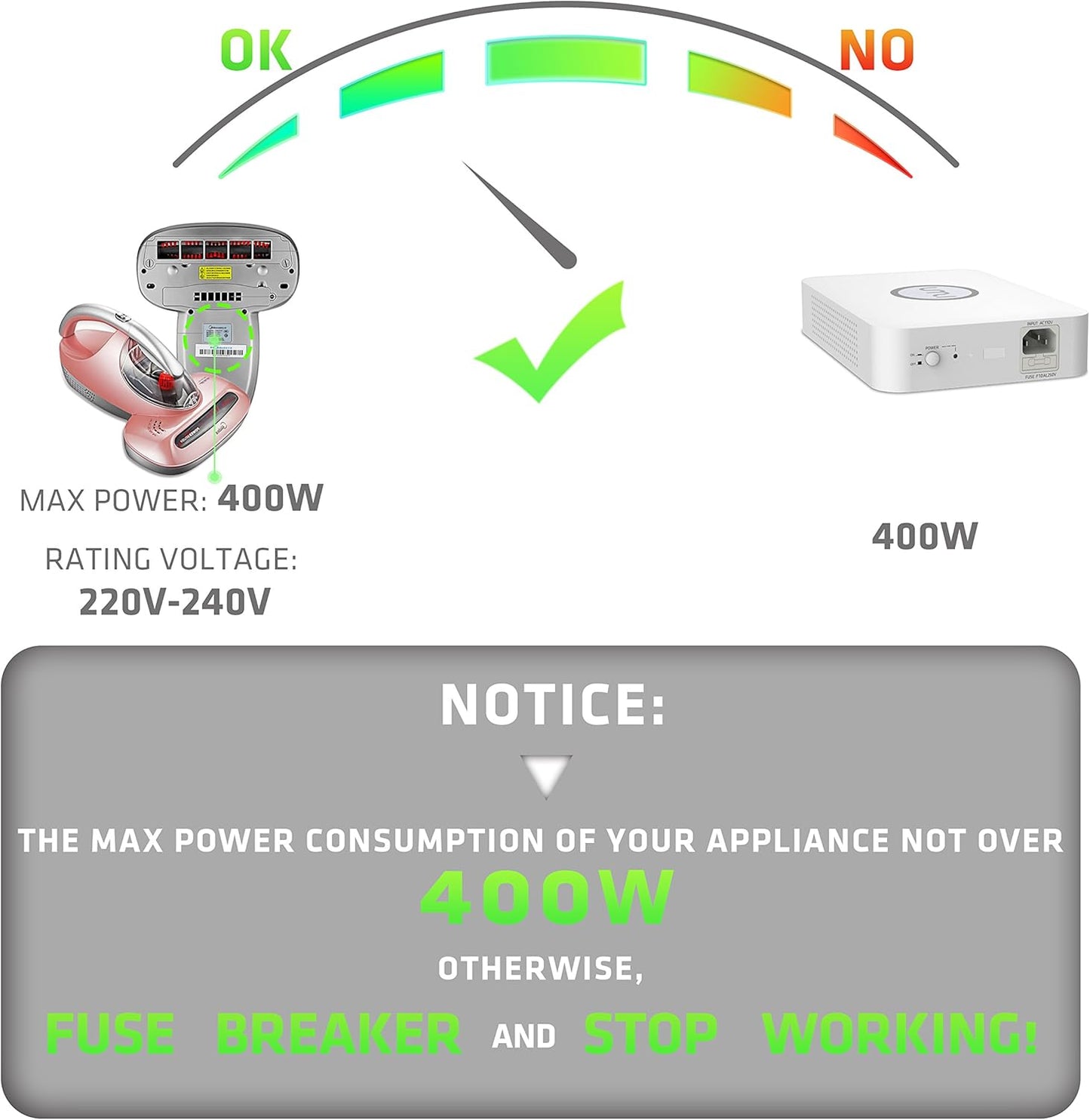 UMI 500W Step Up Voltage 120v to 220v Converter, Voltage Converter 120v to 220v for Appliances
