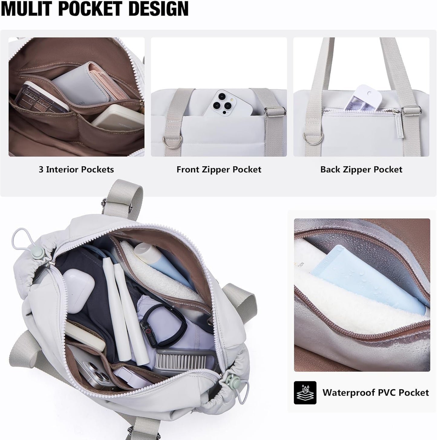 ROULENS Small Gym Bag for Women 2 Set Mini Gym Duffle Bag with Wet Compartment and Coin Wallet, Gym Tote Bag for Workout/Sport/Travel