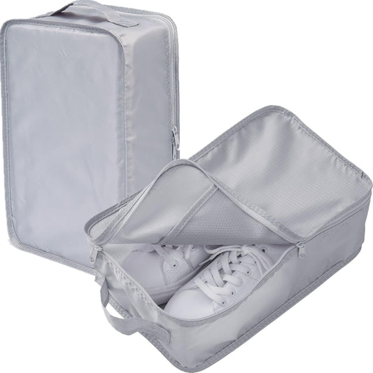 tianzong Travel Shoe Bag with Handle Holds 2 Pairs of Shoes, Shoe Packing Cubes for Travel (Grey, 2 Pack)