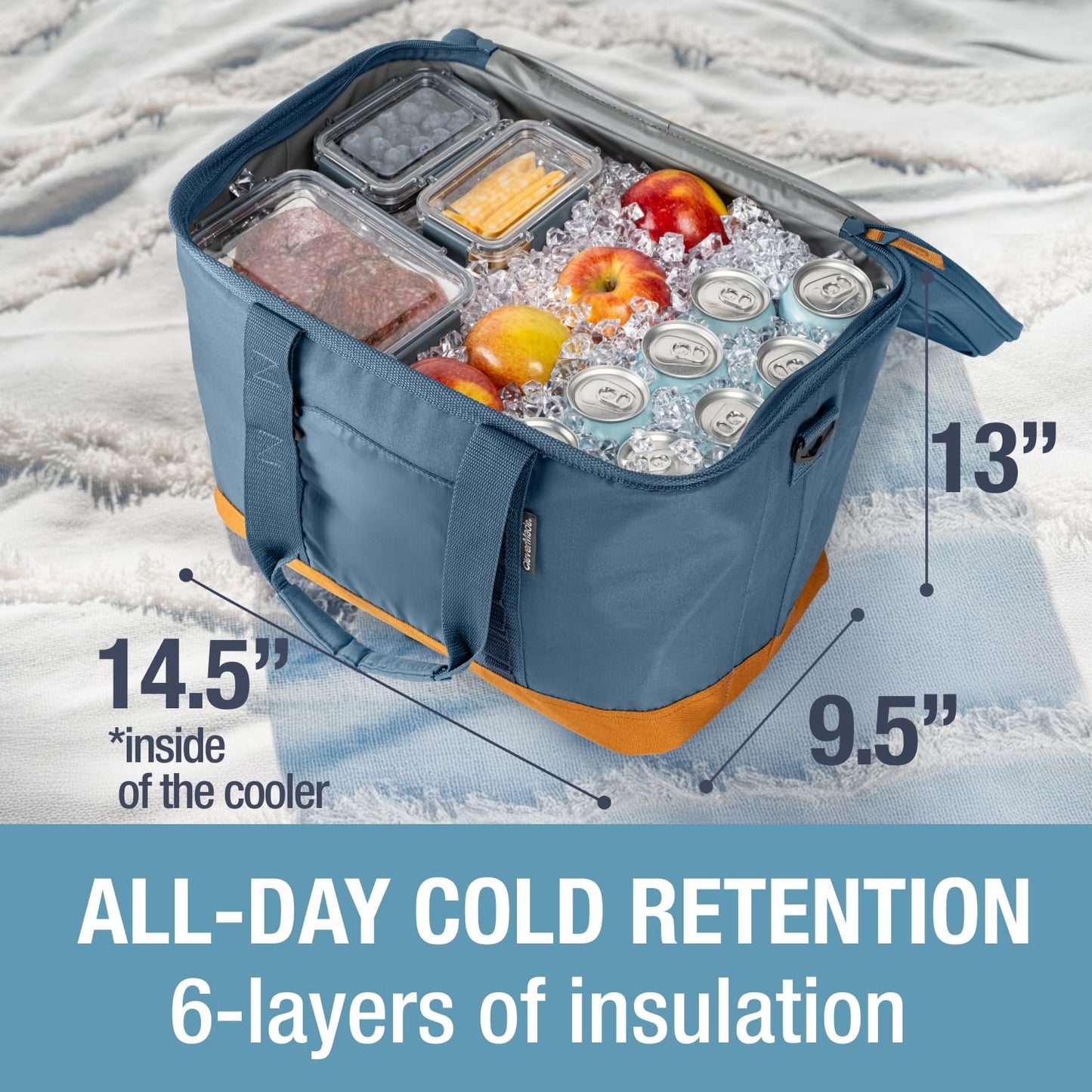 CleverMade Pacifica Collapsible Cooler Bag, Large Travel Cooler, Ocean