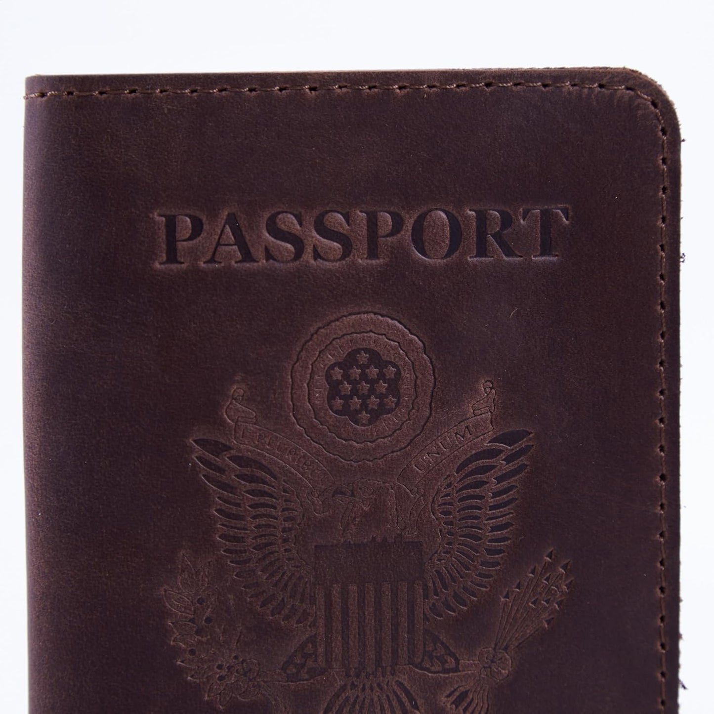 INCARNE US Passport Cover Clear - Travel Passport Wallet - Leather Passport Holder for Men Women Family with Card Slots & Note Compartmen - Sleeve Protector - Genuine Leather - Vintage Brown