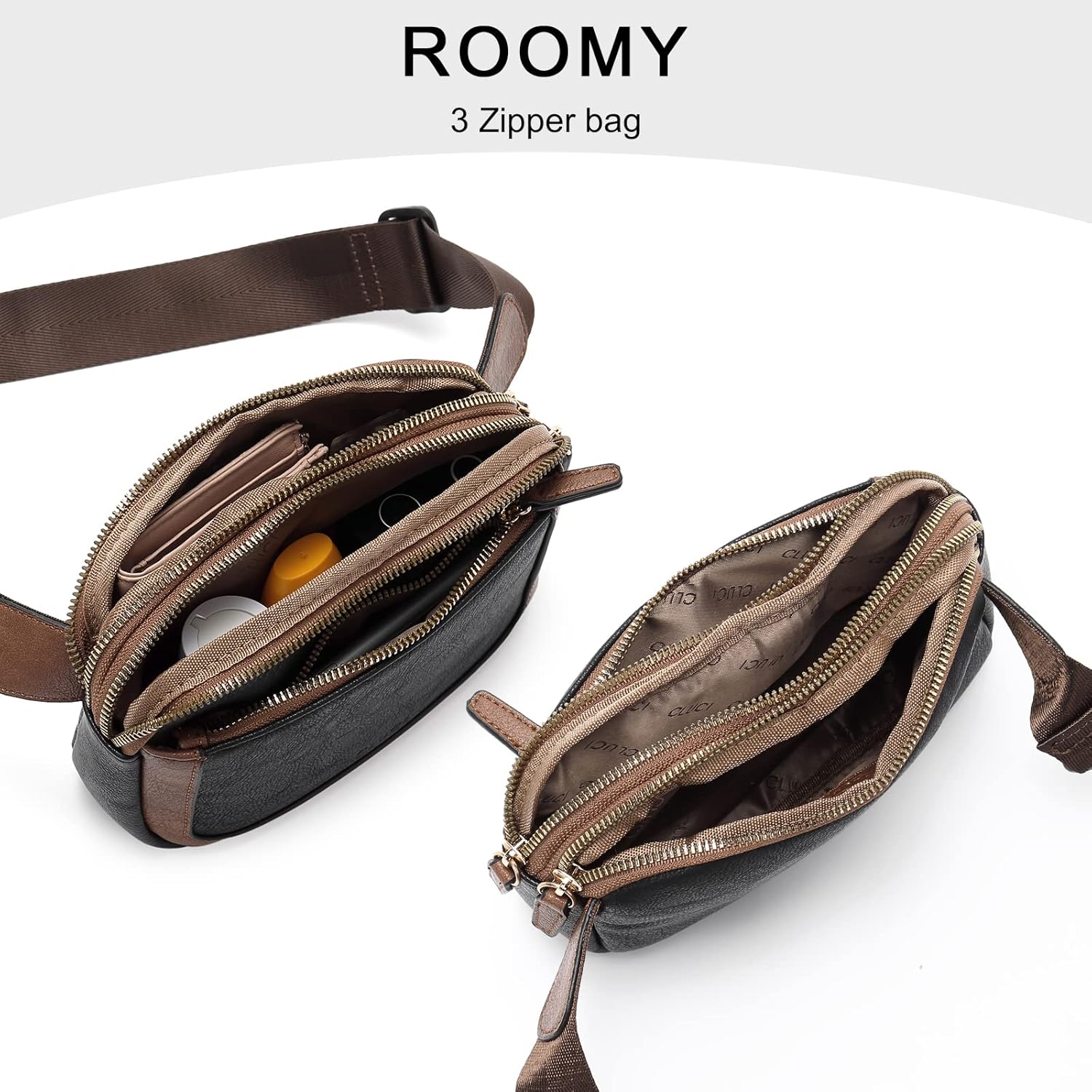 CLUCI Belt Bag for Women, Mini Everywhere Crossbody Waist Bag Adjustable Strap, Vegan Leather