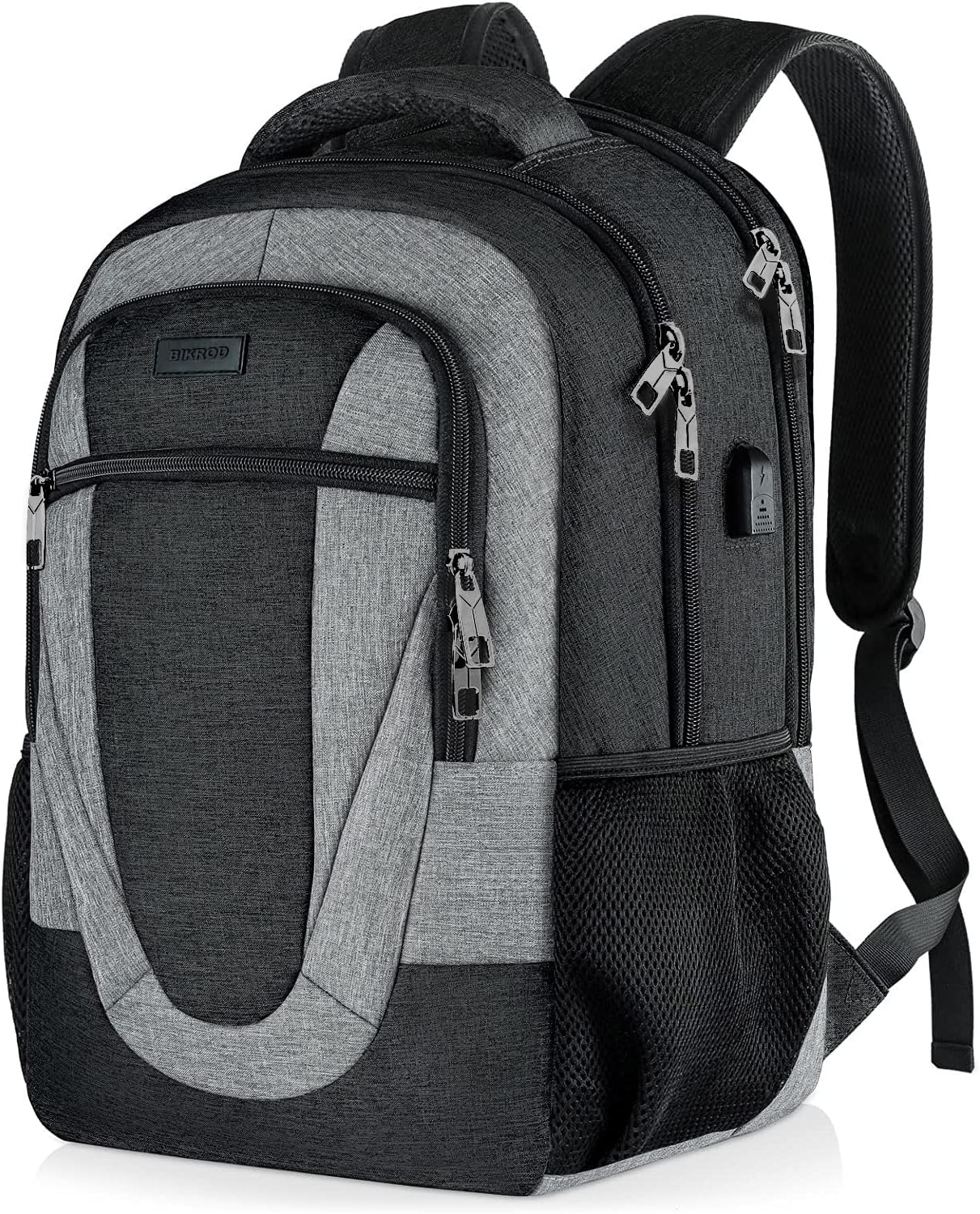 Backpack for Men and Women, Extra Large School Backpacks for Teens, Water Resistant Back Pack with USB Charging Port Fits 17 Inch Laptop, Business Anti Theft Sturdy Computer Bag Gifts, Blackgrey