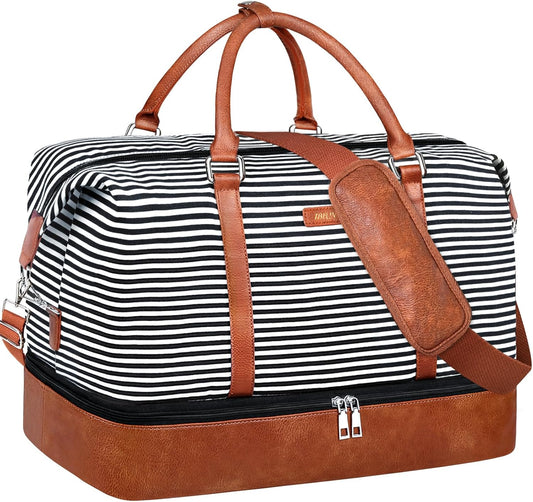 IBFUN Weekender Bags for Women, 21" Weekender Travel Bag, Travel Duffle Bag with Shoe Compartment Carry on Overnight Duffel Bag for Weekend Travel Business Trip