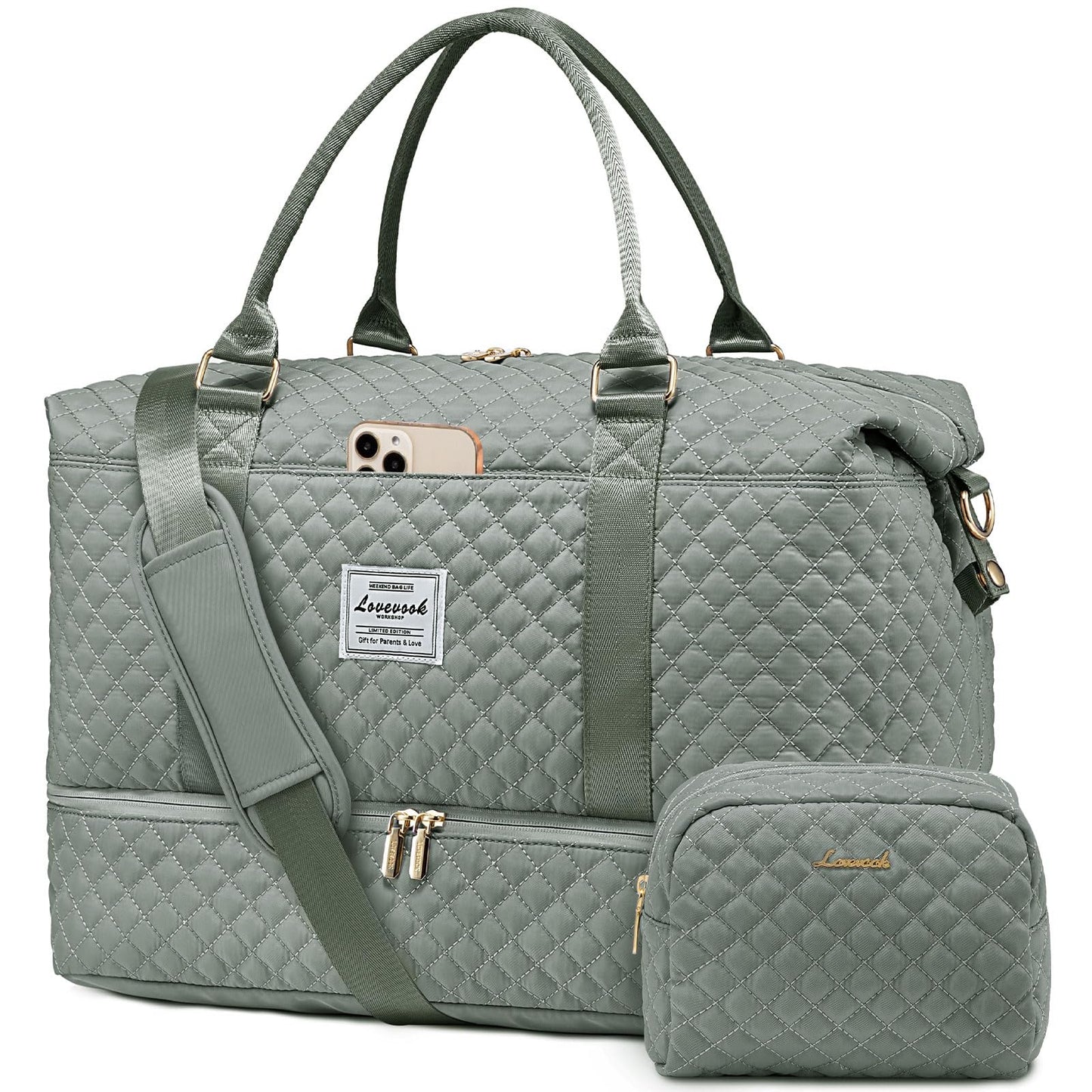 LOVEVOOK Travel Duffle Bag,Weekender Bags for Women with Shoe Compartment，Carry on Overnight Bag