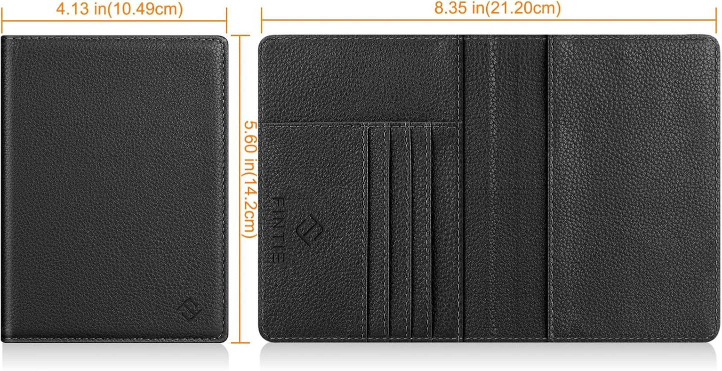 FINTIE Passport Holder, Slim Travel Wallet RFID Blocking Card Case Cover Passport Cover Protector Essentials with Credit Card Slots for Women/Men