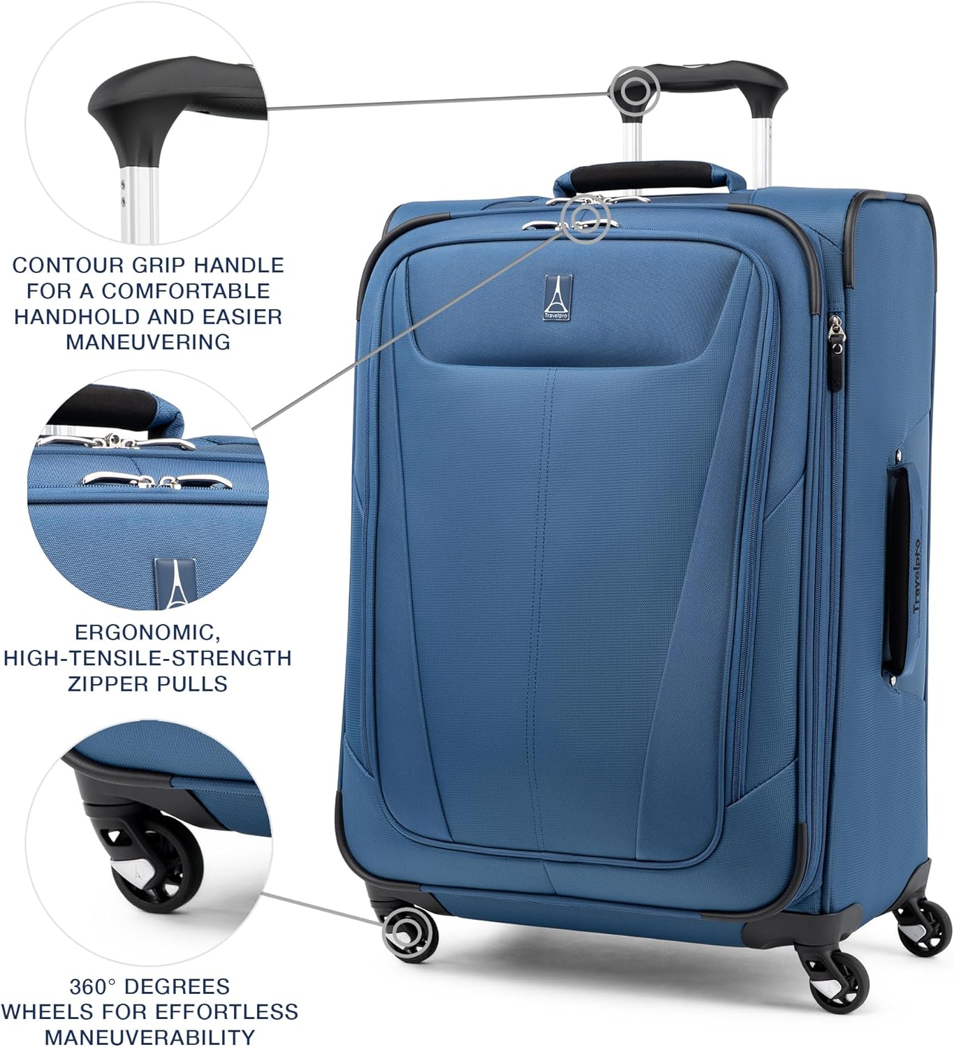 Travelpro Maxlite 5 Softside Expandable Checked Luggage with Spinner Wheels, Lightweight, 25-Inch