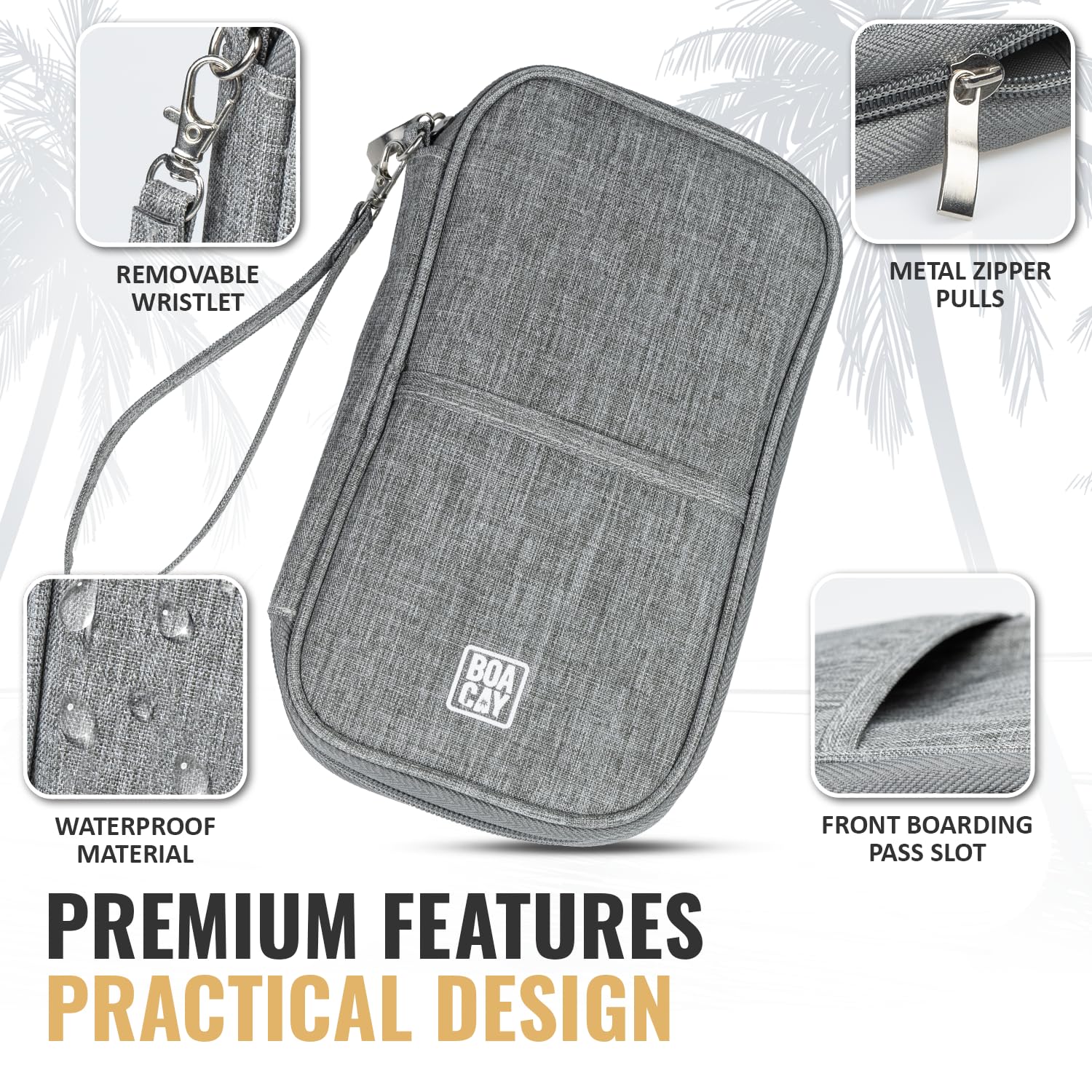BOACAY Travel Document Organizer with RFID, Family Passport Holder, Wallet for Women & Men
