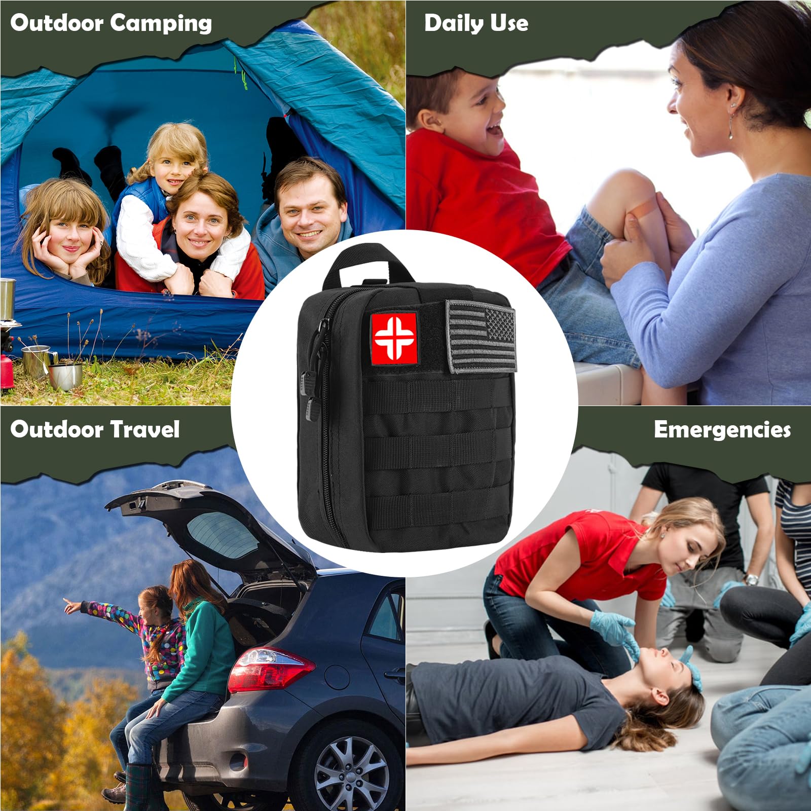 DLMD 320 PCS Survival Kits First Aid Kit, Gifts for Men Fathers Day Him Dad, Survival Gear and